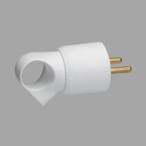 Legrand 2P+T Plug 10/16A – White with Grip Ring