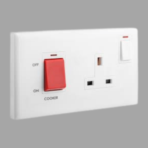 Legrand Eloe Cooker Unit 45A DP + Neon + Socket (1-Gang)