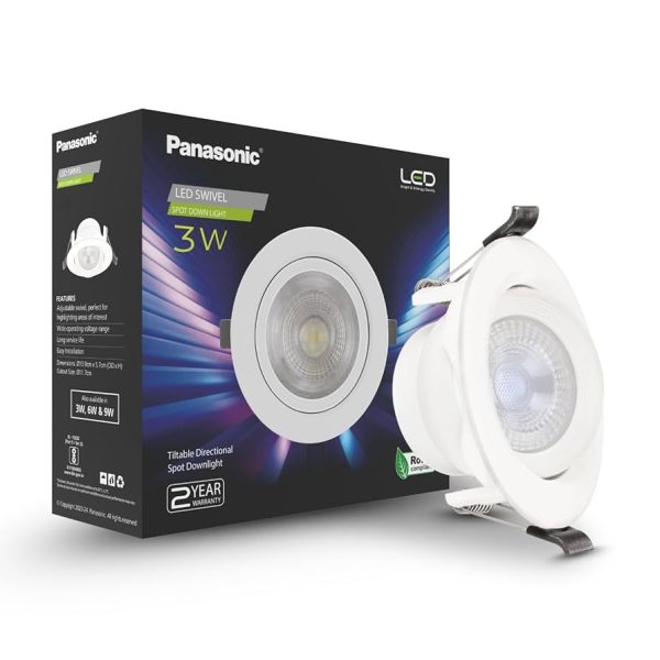 PANASONIC LED DOWN LIGHT PC SWIVEL SPOT 3W 6500K-PDLM40037