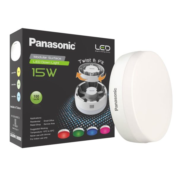 PANASONIC LED Modular Surface Downlight 15W 3000K-PDLM22153
