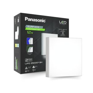 PANASONIC LED Rimless Surface Panel Light Square 12W 3000K-PPAM17123R1