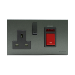 PANASONIC Cooker control Unit (45A DP Switch + 13A DP Switched Socket with Indicator)-GRAY