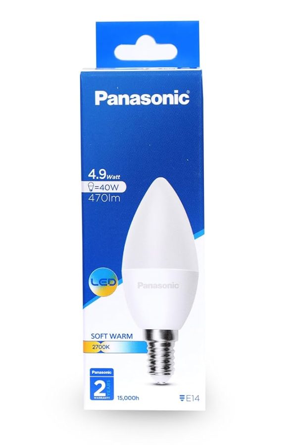 PANASONIC E14 LED DIM LAMP 4.9W 470LM 2700K