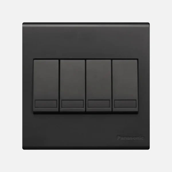 PANASONIC SWITCH 4 GANG 2 WAY SP- 10AX - BLACK