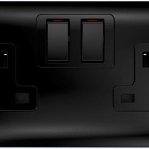PANASONIC SWITCH SOCKET DBL 13A - BLACK