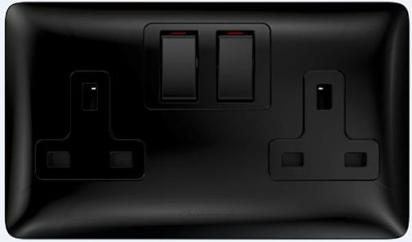 PANASONIC SWITCH SOCKET DBL 13A - BLACK