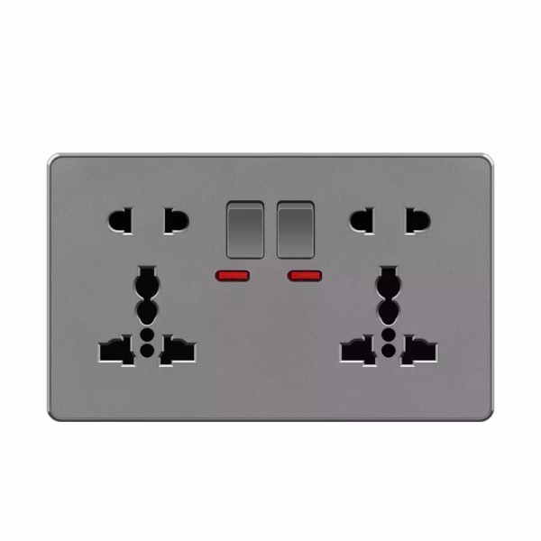 PANASONIC SWITCH SOCKET DBL UNIVERSAL-GRAY