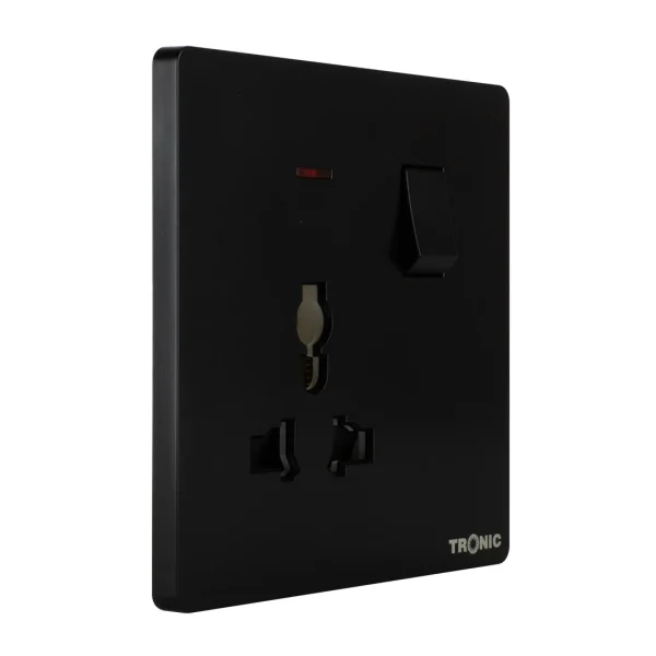 PANASONIC SWITCH SOCKET SGL UNIVERSAL - BLACK