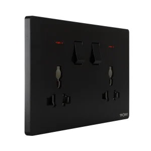 PANASONIC SWITCH SOCKET DBL UNIVERSAL - BLACK