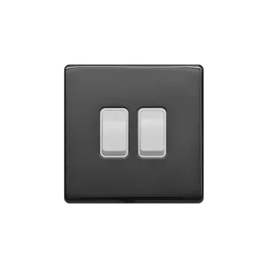 PANASONIC SWITCH 2 GANG 2 WAY - BLACK